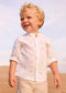 Conjunto .Camisa de manga larga con lino y cuello mao bebé Ref. 1116-037 / Bermuda vestir con lino bebé Ref. 1215-047