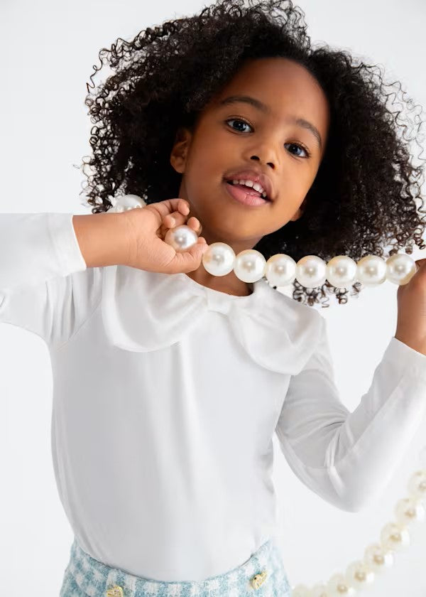 ABELYLULA  Camiseta gasa lazada niña Ref. 5610-006 Crudo