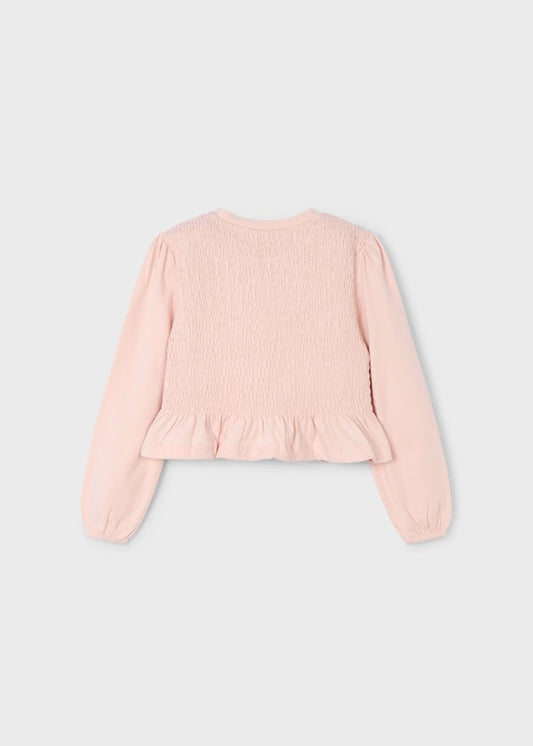 Camiseta nido de abeja niña Ref. 4007-090 Rosa pastel