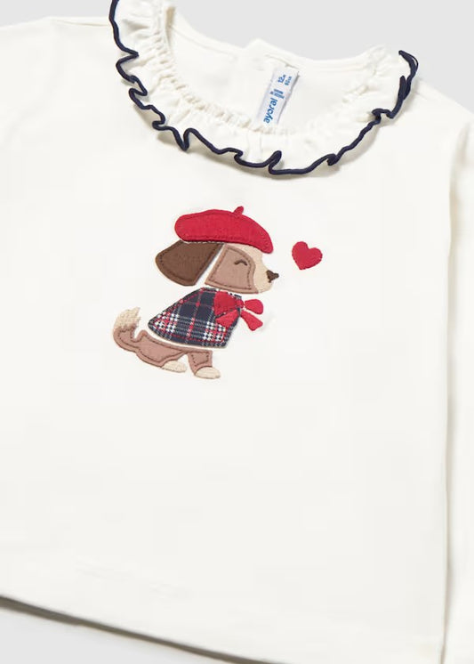 Conjunto camiseta perrito bebé Ref. 2090-077/ Bermuda punto sarga bebé Ref. 2202-035