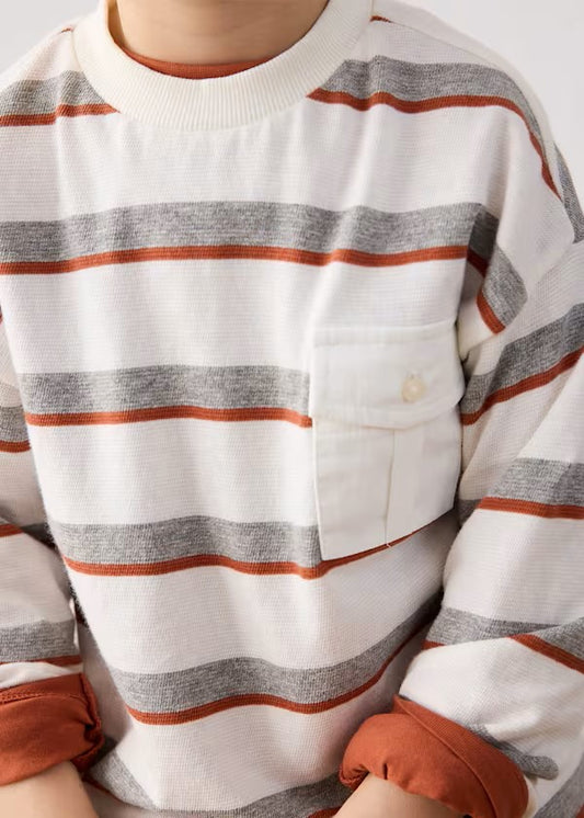 Camiseta rayas bolsillo niño Ref. 4008-066