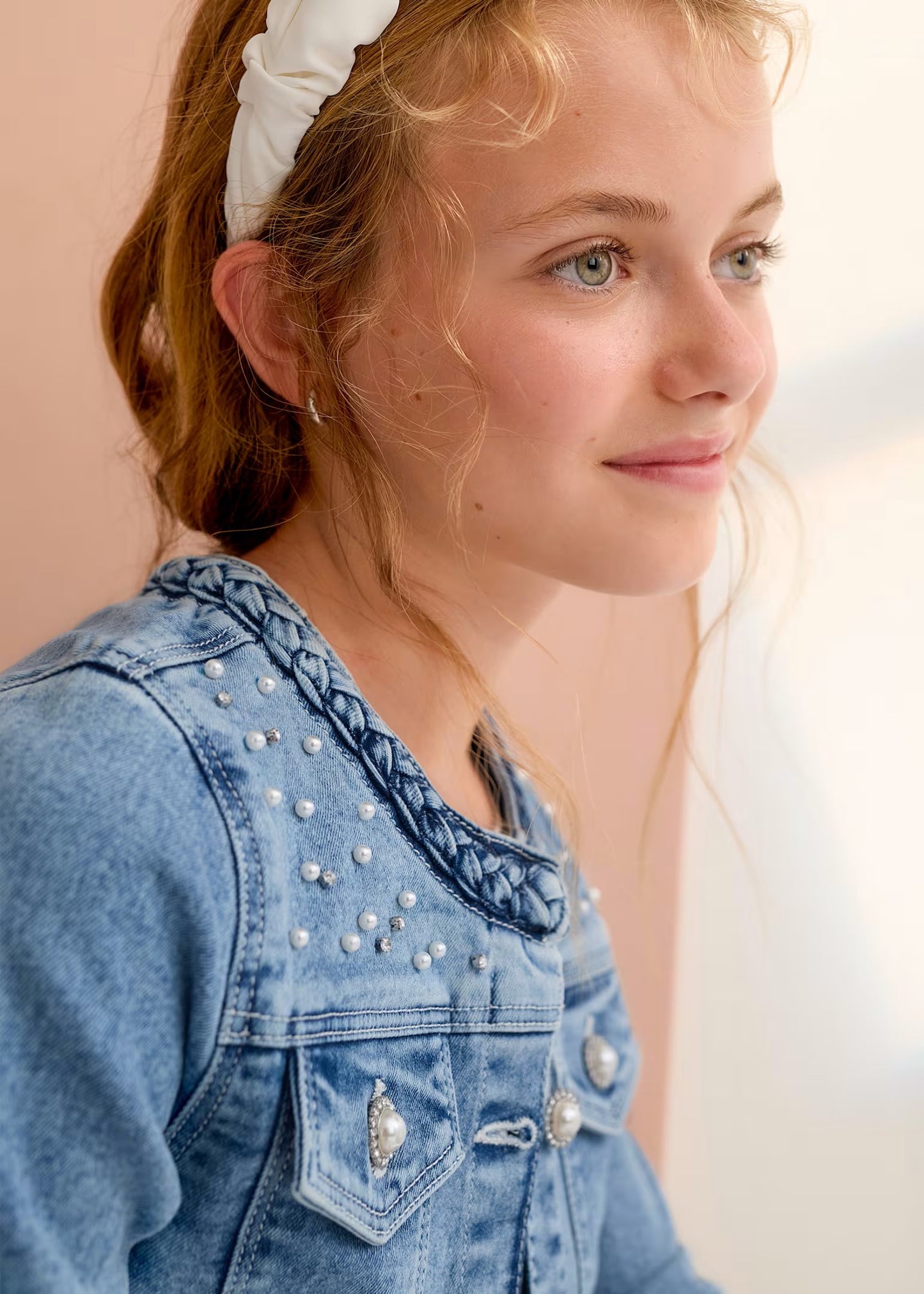 ABEL&LULA Cazadora denim perlas niña Ref. 5307-035