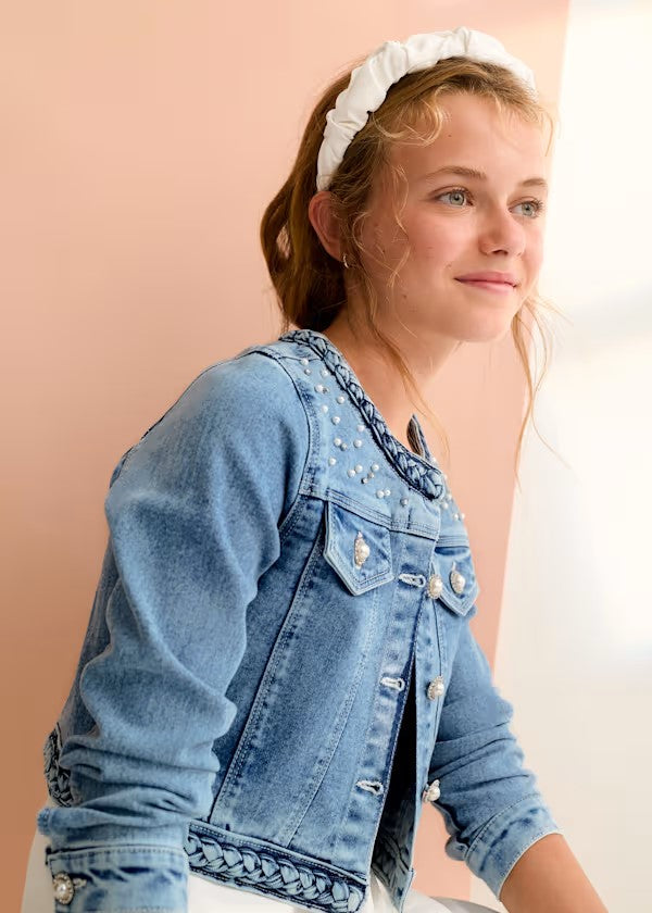ABEL&LULA Cazadora denim perlas niña Ref. 5307-035