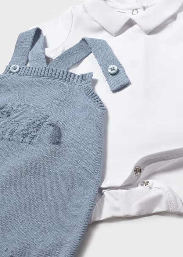 Conjunto peto tricot y body recién nacido Ref. 1609-068