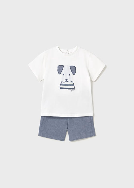 Conjunto bermuda y camiseta perro bebé Ref. 1252-036