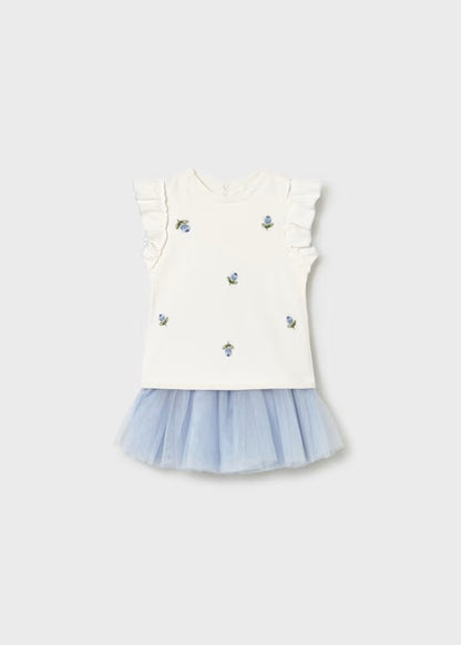 Conjunto de falda de tul y camiseta con volantes bebé Ref. 1933-045