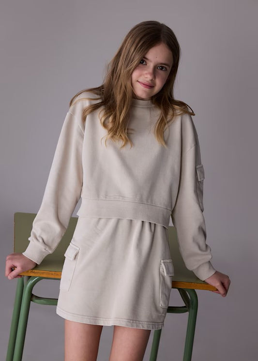 Conjunto falda cargo y sudadera chica Ref. 7917-052