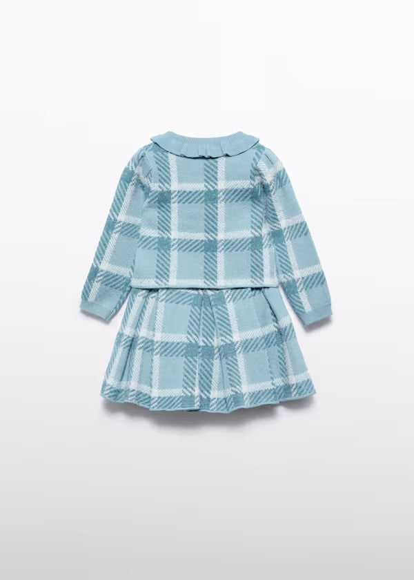 ABELYLULA  Conjunto falda tricot cuadros bebé niña Ref. 5516-009 Agua