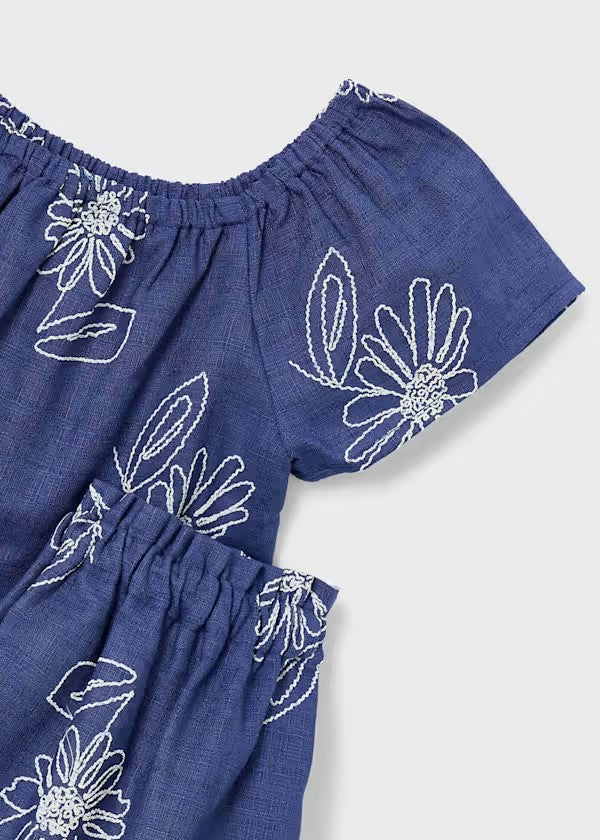 Conjunto falda y camiseta con lino niña Ref. 3947-058