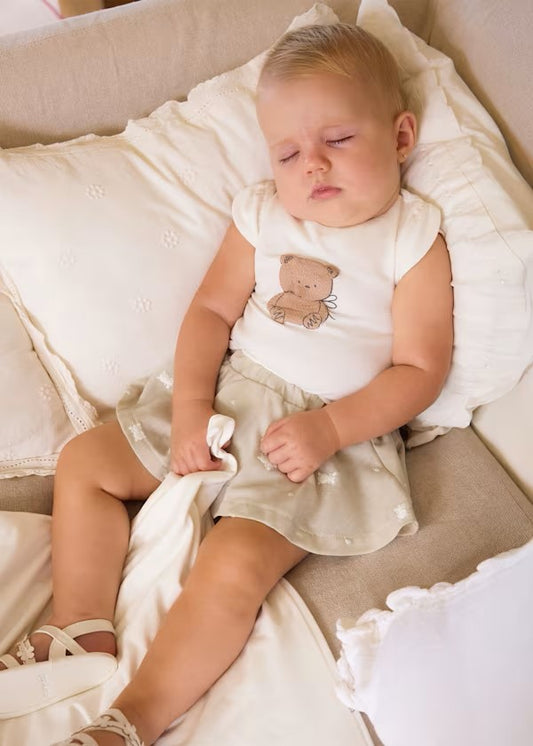 Conjunto falda y camiseta osito recién nacida Ref. 1819-015