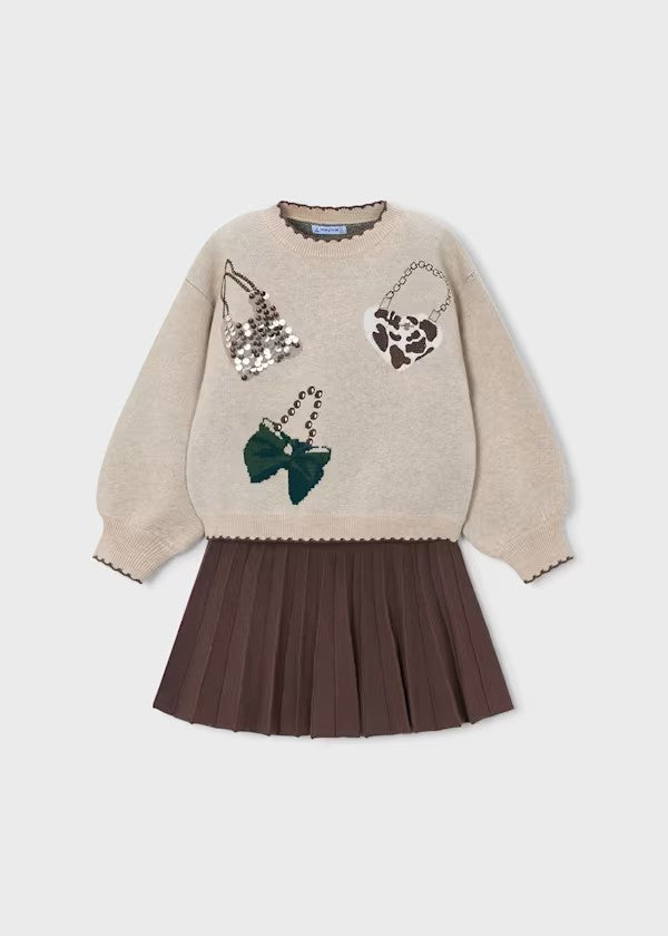 Conjunto falda y jersey niña Ref. 4933-056