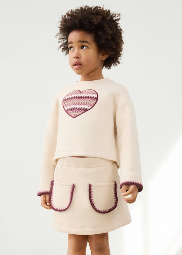 Conjunto falda y sudadera corazón niña Ref. 4932-952 *