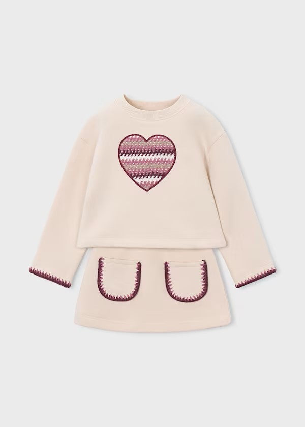 Conjunto falda y sudadera corazón niña Ref. 4932-952 *