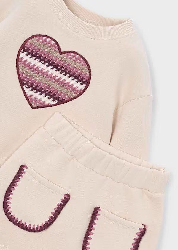 Conjunto falda y sudadera corazón niña Ref. 4932-952 *
