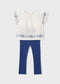 Conjunto legging y camiseta con flores bordadas niña Ref. 3725-091