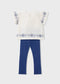 Conjunto legging y camiseta con flores bordadas niña Ref. 3725-091