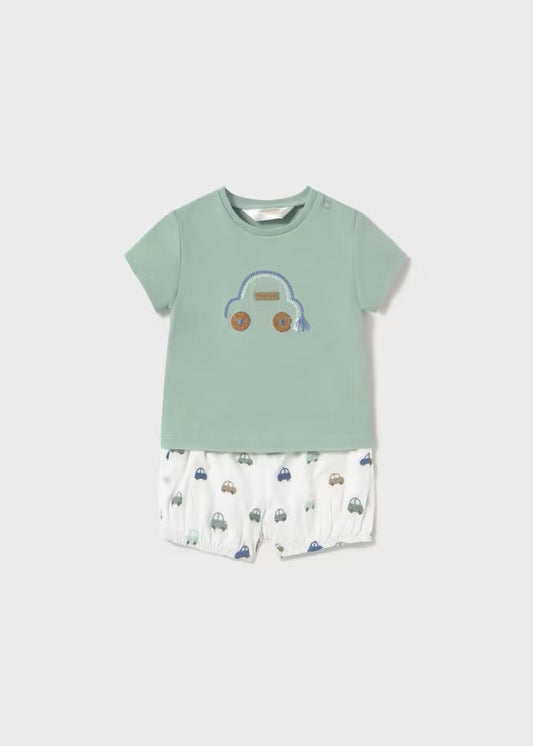 Conjunto pantalón corto bombacho y camiseta recién nacido Ref. 1204-041