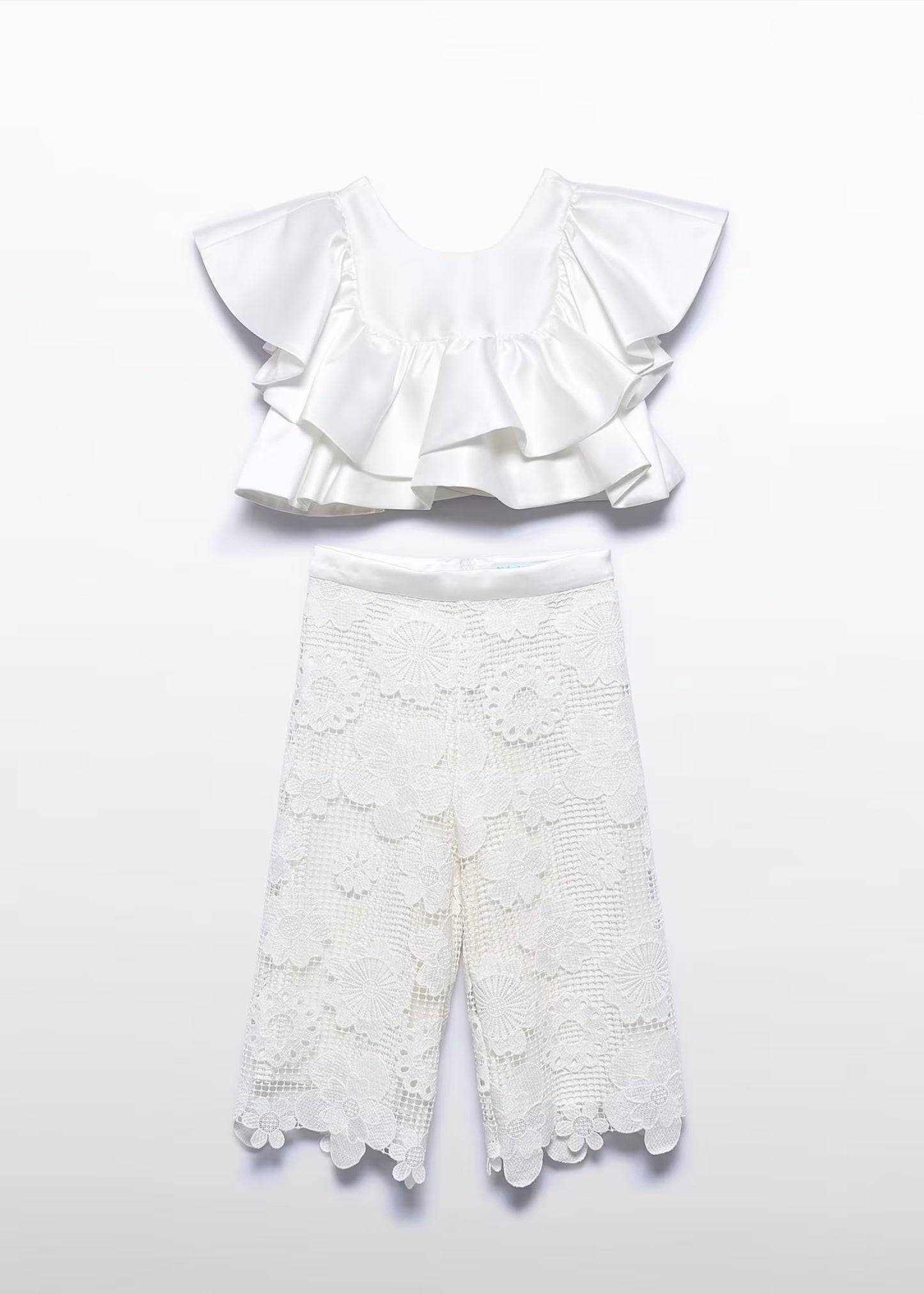 ABEL&LULA Conjunto pantalón culotte guipur niña Ref. 5212-010