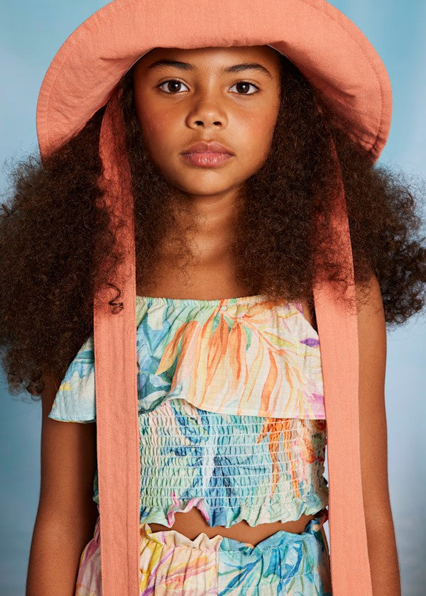 Conjunto pantalón largo estampado y top chica Ref. 6542-096