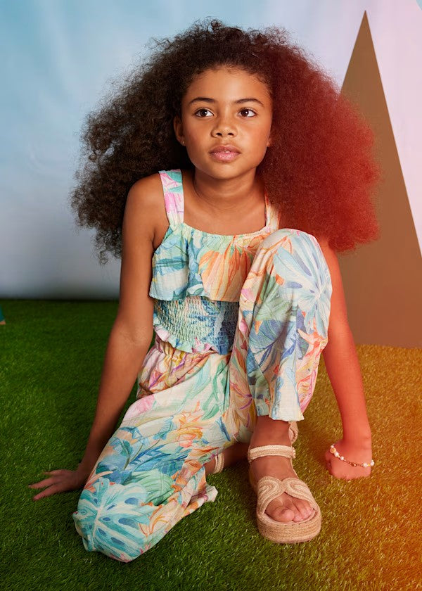 Conjunto pantalón largo estampado y top chica Ref. 6542-096