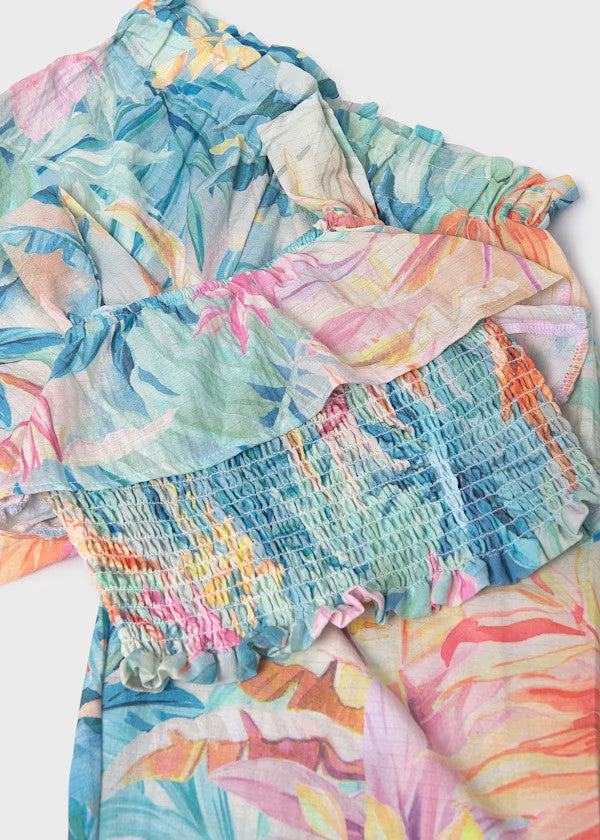 Conjunto pantalón largo estampado y top chica Ref. 6542-096