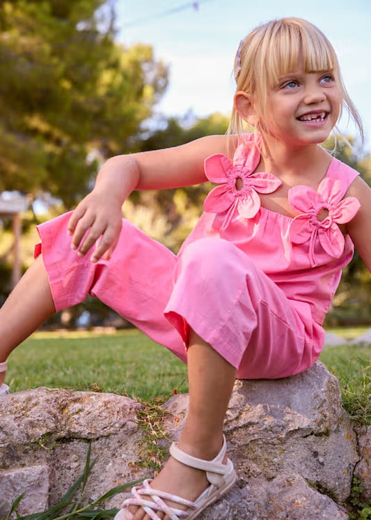 Conjunto pantalón largo y blusa flores niña Ref. 3596-010