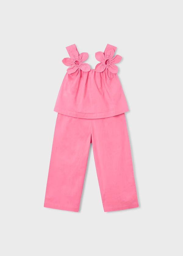 Conjunto pantalón largo y blusa flores niña Ref. 3596-010