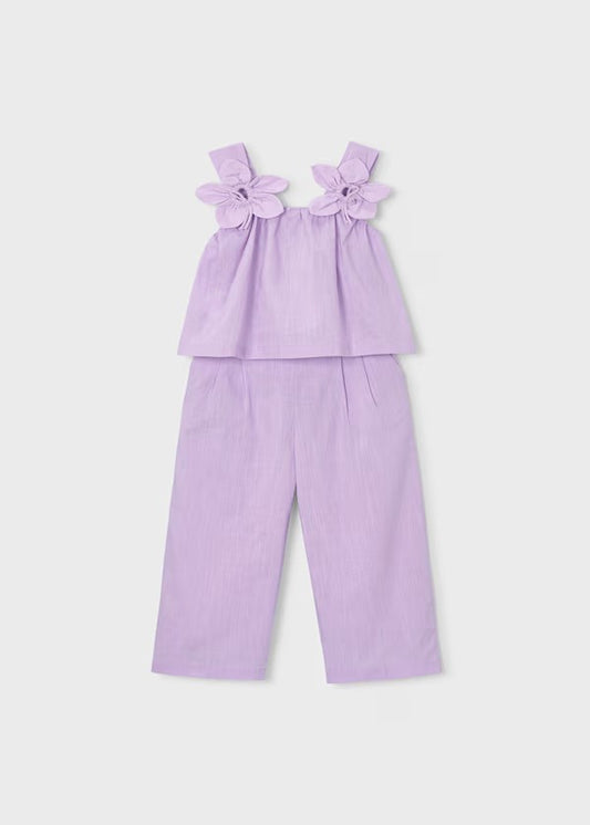 Conjunto pantalón largo y blusa flores niña Ref. 3596-011