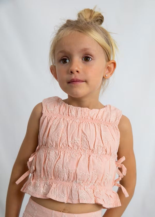 Conjunto pantalón largo y top fruncido para niña Ref. 3592-077