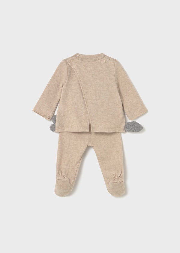 Conjunto pantalón y suéter animalito recién nacida Ref. 2558-014