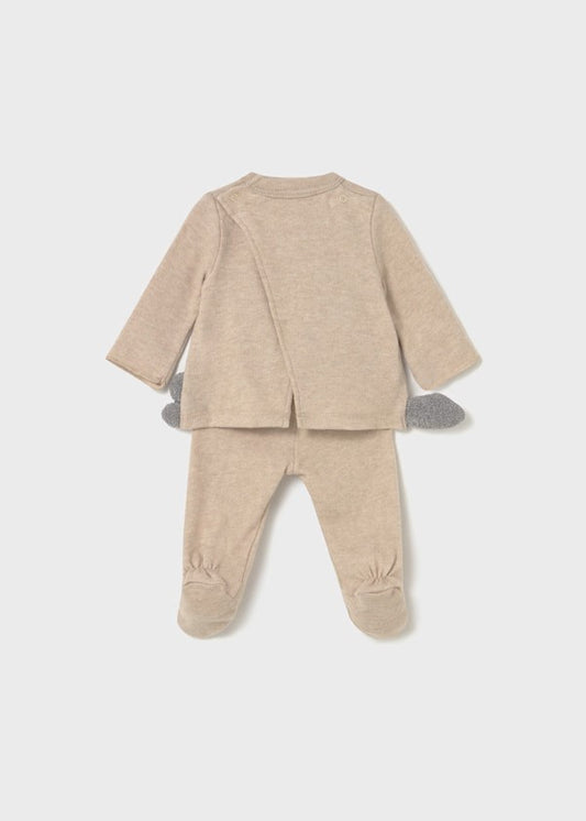 Conjunto pantalón y suéter animalito recién nacida Ref. 2558-014