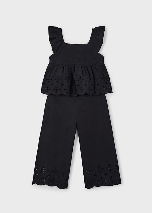 Conjunto pantalón y top perforados niña Ref. 3561-051