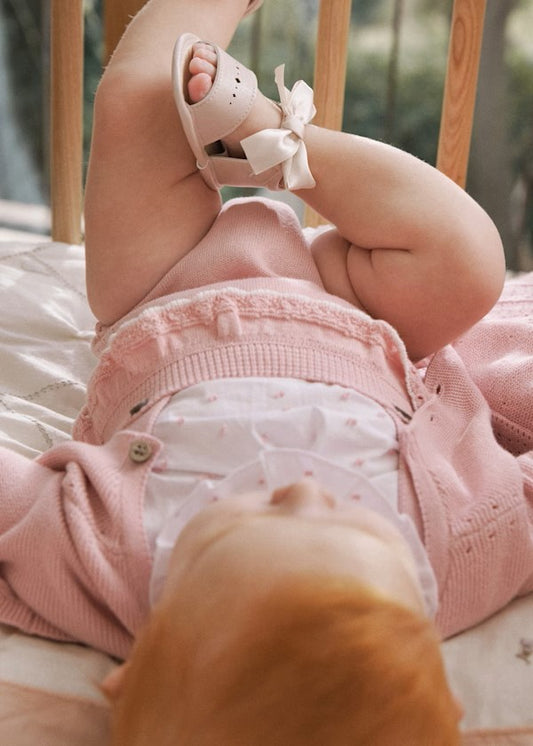 Conjunto peto tricot y blusa recién nacida Ref. 1661-040