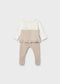 Conjunto polaina y jersey tricot recién nacida Ref. 1594-012