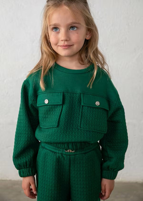 Conjunto sudadera bolsillos y pantalón niña Ref. 4816-077*
