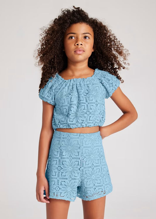 Pantalón corto encaje chica Ref. 6213-046