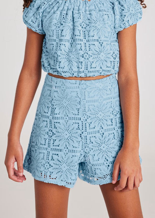 Pantalón corto encaje chica Ref. 6213-046