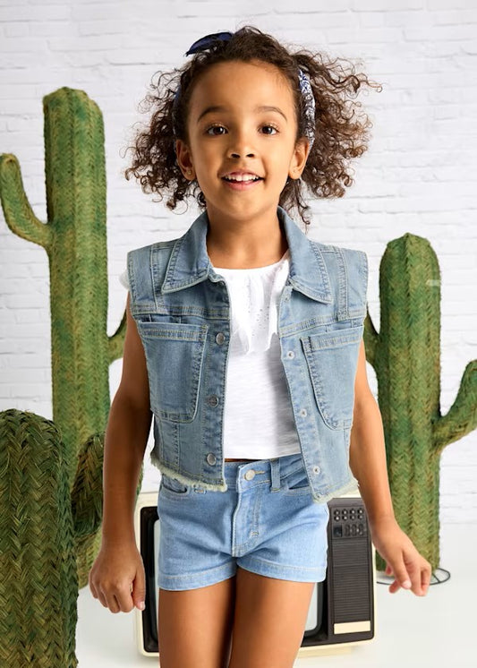Pantalón corto vaquero básico niña Ref. 236-076