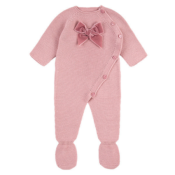 Pelele con lazo de terciopelo ROSA PALO Ref. 55922010_526