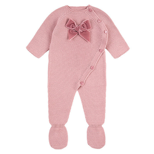 Pelele con lazo de terciopelo ROSA PALO Ref. 55922010_526