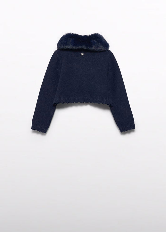 Abel&Lula Rebeca tricot cuello pelo  MARINO niña Ref. 5828-088