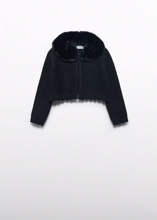 Abel&Lula Rebeca tricot cuello pelo NEGRO niña Ref. 5828-089