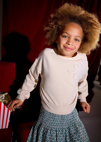 Sudadera flor chica Ref. 7421-035