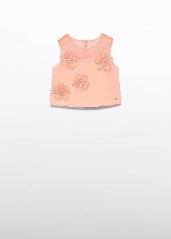 ABEL&LULA Top gasa flores 3d Ref. 5167-009