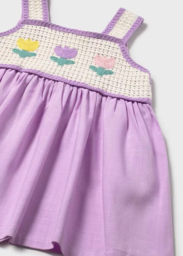 Vestido combinado crochet bebé Ref. 1931-080