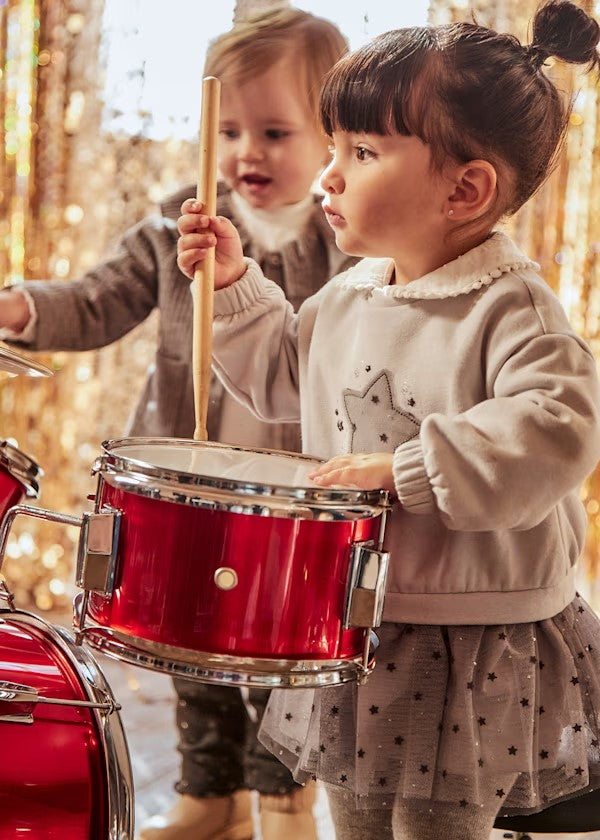 Vestido combinado tul estrella bebé Ref. 2912-041 Perla