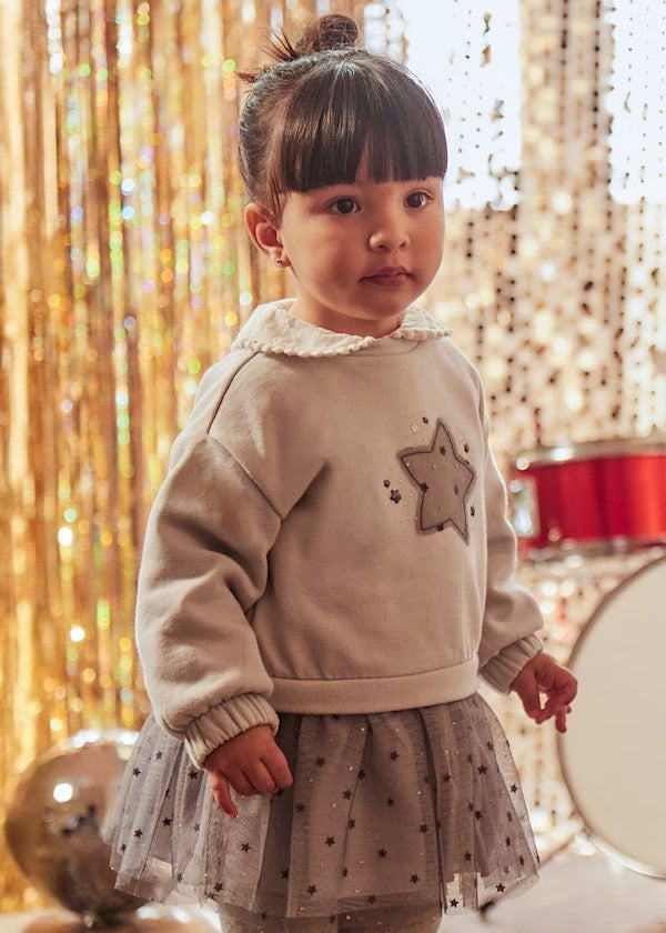 Vestido combinado tul estrella bebé Ref. 2912-041 Perla