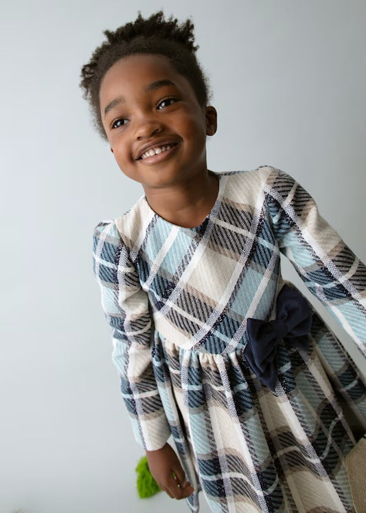 Vestido cuadros terciopelo niña Ref. 4924-040