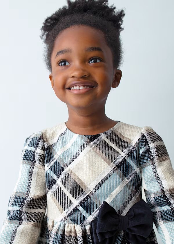 Vestido cuadros terciopelo niña Ref. 4924-040