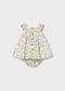 Vestido estampado con cubrepañal recién nacida Ref. 1809-015